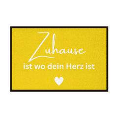 Fußmatte mit Gummirand "Zuhause ist da wo dein Herz ist" - Grafikmagie