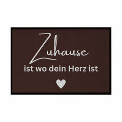 Fußmatte mit Gummirand "Zuhause ist da wo dein Herz ist" - Grafikmagie