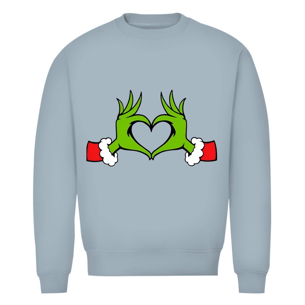 Herren Bio Sweatshirt "Grinch Herz" - Grafikmagie