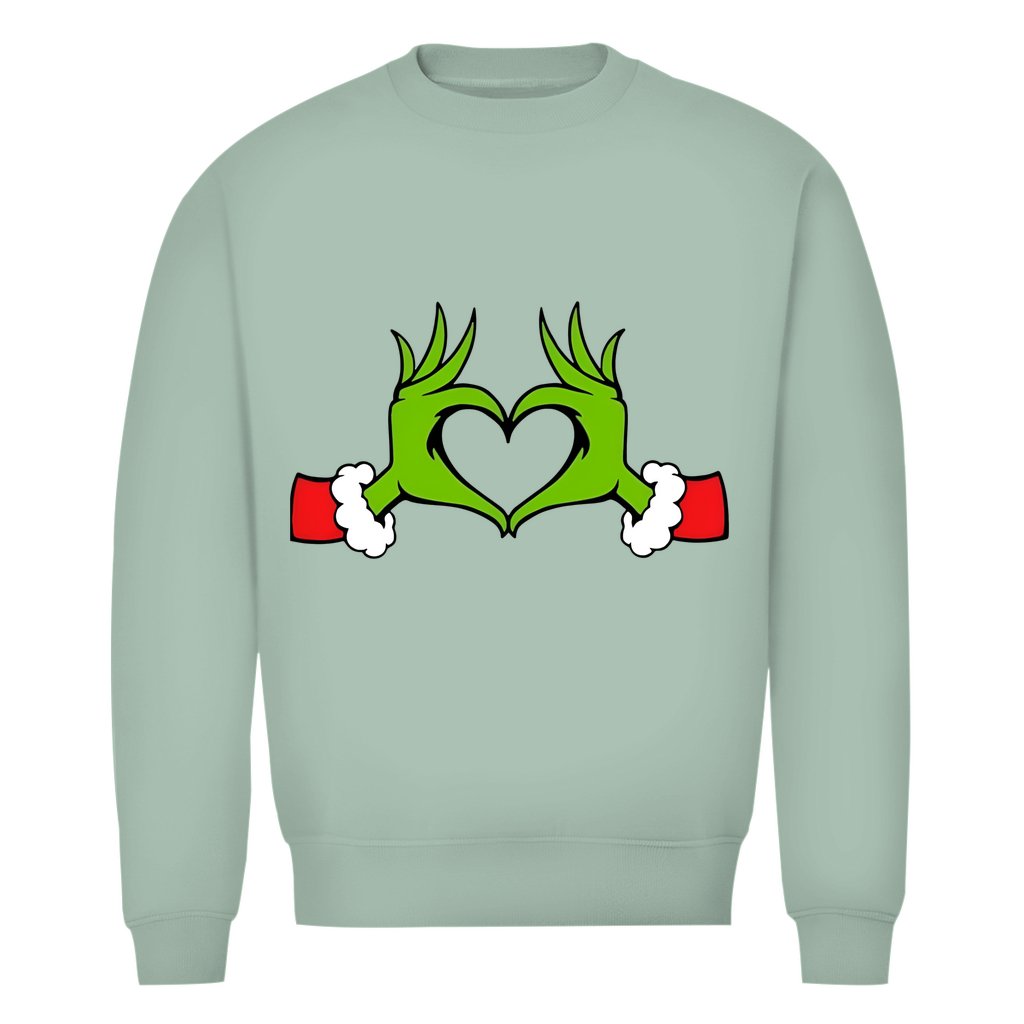 Herren Bio Sweatshirt "Grinch Herz" - Grafikmagie