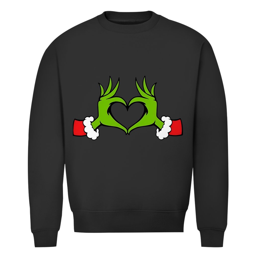 Herren Bio Sweatshirt "Grinch Herz" - Grafikmagie