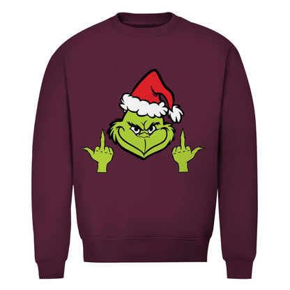 Herren Bio Sweatshirt "Grinch Mittelfinger" - Grafikmagie