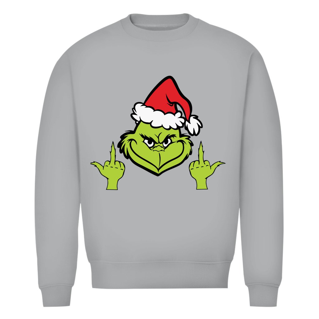 Herren Bio Sweatshirt "Grinch Mittelfinger" - Grafikmagie