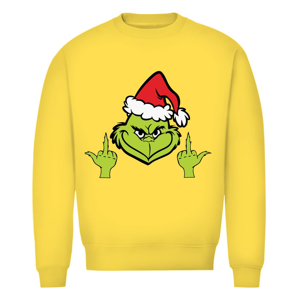 Herren Bio Sweatshirt "Grinch Mittelfinger" - Grafikmagie