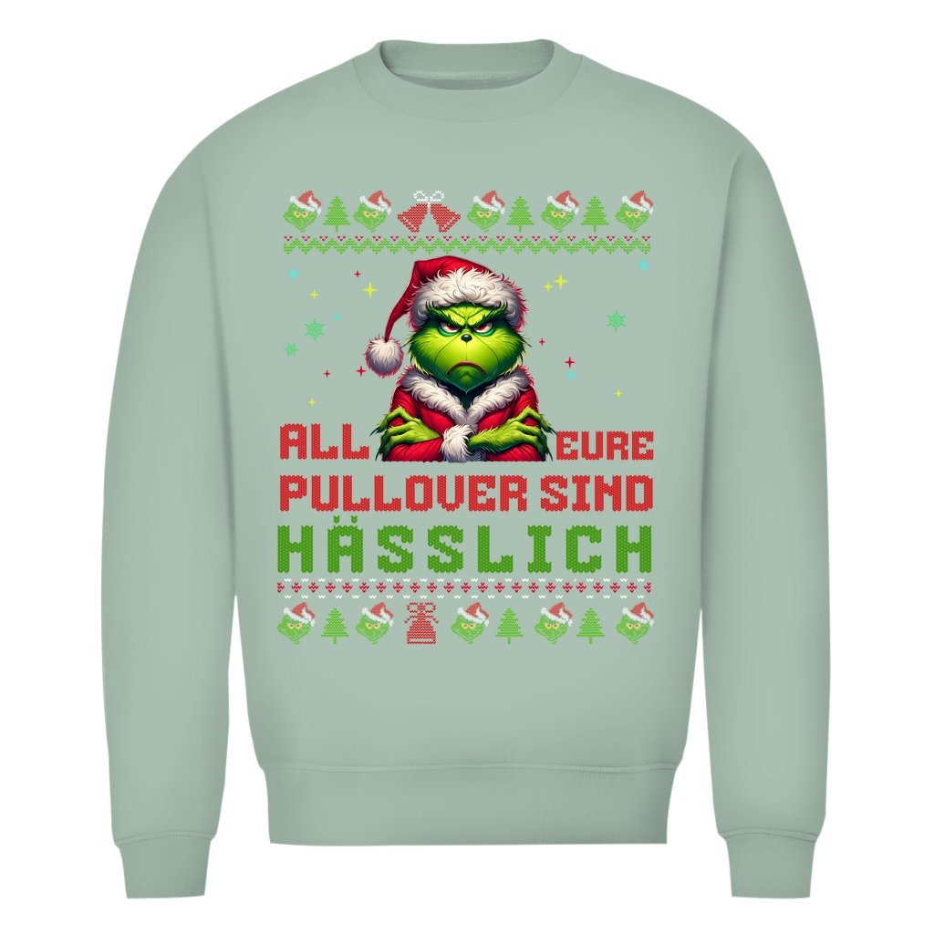 Herren Bio Sweatshirt "Grinch Weihnachtspullover" - Grafikmagie