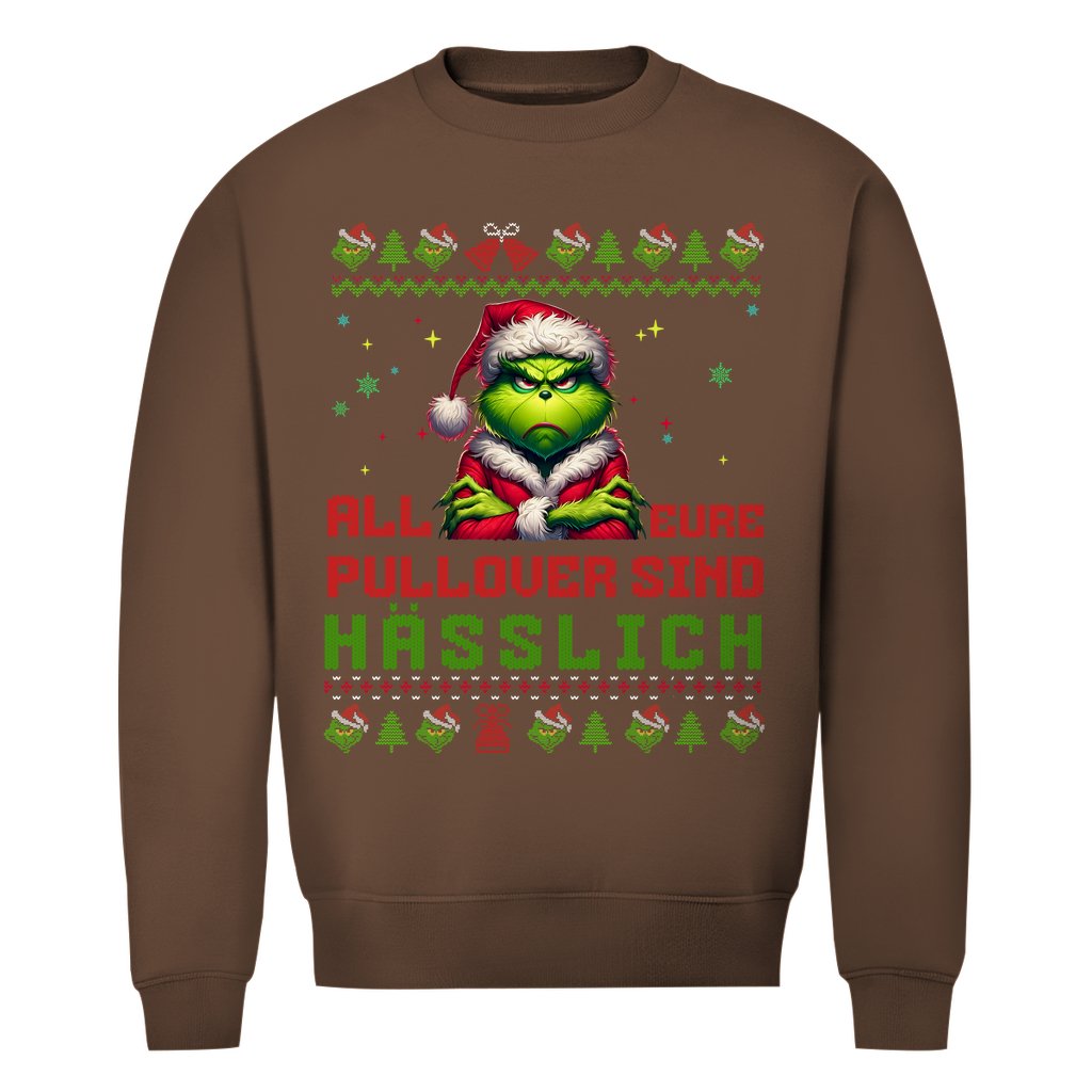 Herren Bio Sweatshirt "Grinch Weihnachtspullover" - Grafikmagie