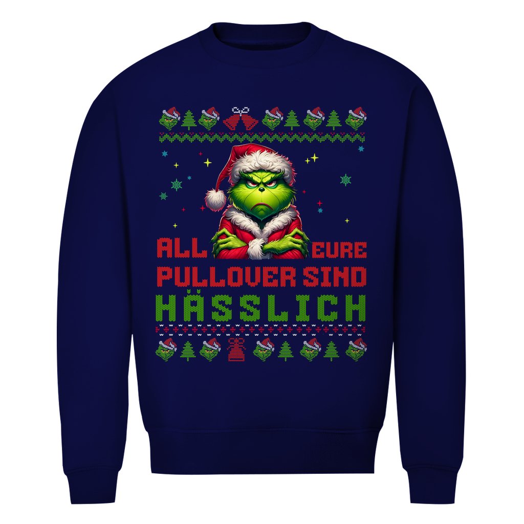 Herren Bio Sweatshirt "Grinch Weihnachtspullover" - Grafikmagie