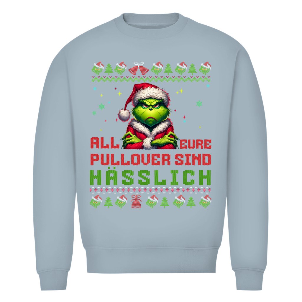 Herren Bio Sweatshirt "Grinch Weihnachtspullover" - Grafikmagie