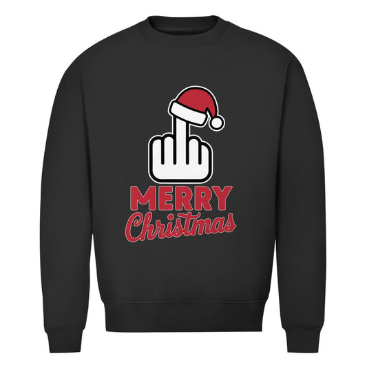 Herren Bio Sweatshirt "Merry Christmas Mittelfinger" - Grafikmagie