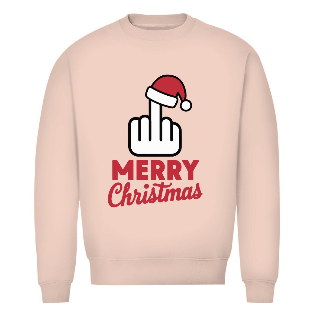 Herren Bio Sweatshirt "Merry Christmas Mittelfinger" - Grafikmagie