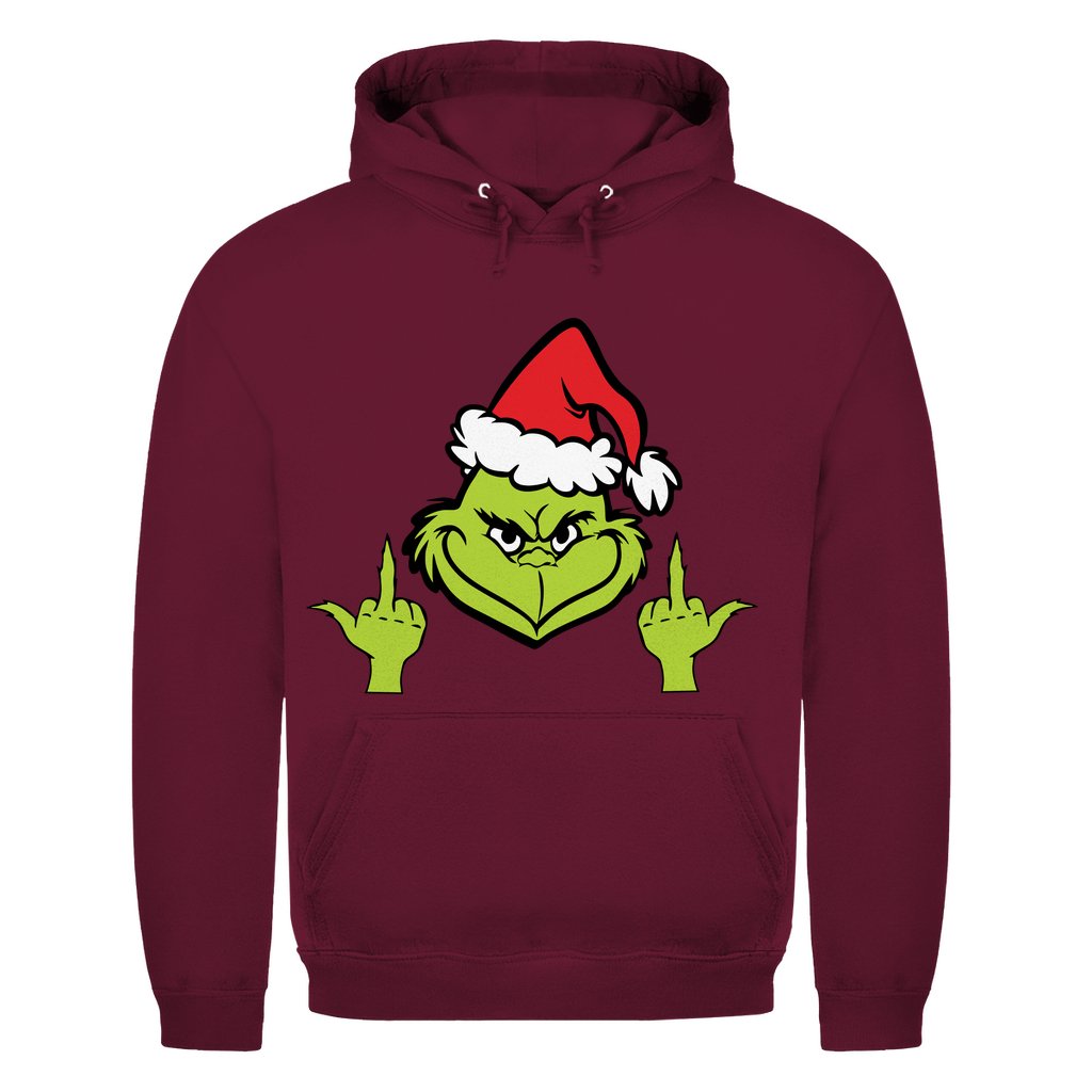 Herren Hoodie "Grinch Mittelfinger" - Grafikmagie