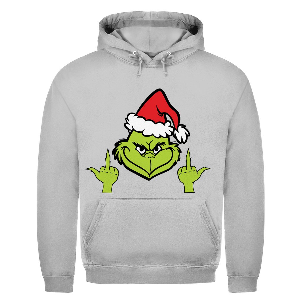 Herren Hoodie "Grinch Mittelfinger" - Grafikmagie