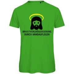 Herren T-Shirt "Brustvergrößerung durch handauflegen" - Grafikmagie