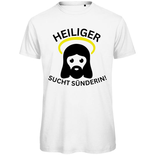 Herren T-Shirt "Heiliger sucht Sünderin!" - Grafikmagie