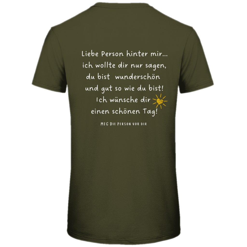 Herren T-Shirt "Liebe Person hinter mir" - Grafikmagie