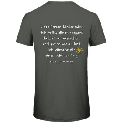 Herren T-Shirt "Liebe Person hinter mir" - Grafikmagie