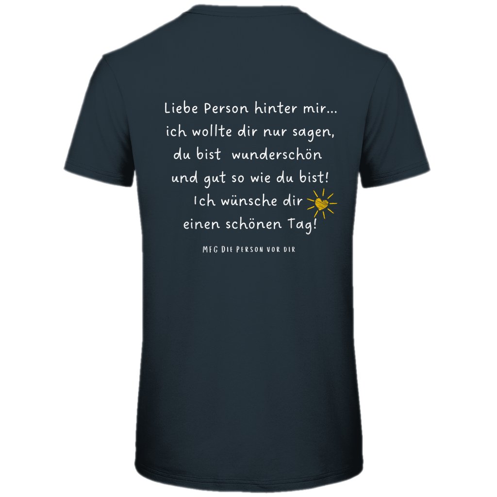 Herren T-Shirt "Liebe Person hinter mir" - Grafikmagie