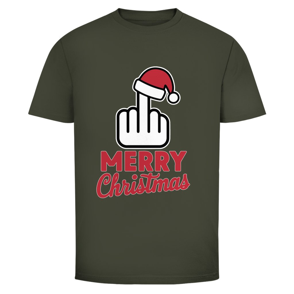 Herren T-Shirt "Merry Christmas Mittelfinger" - Grafikmagie