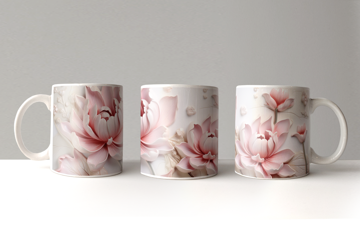 Panorama Tasse "Pink Flower" - Grafikmagie