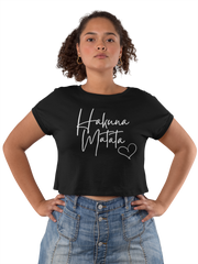 Damen Oversize Crop Top  "Hakuna Matata"