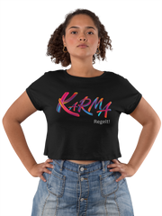 Damen Oversize Crop Top  "Karma Regelt"