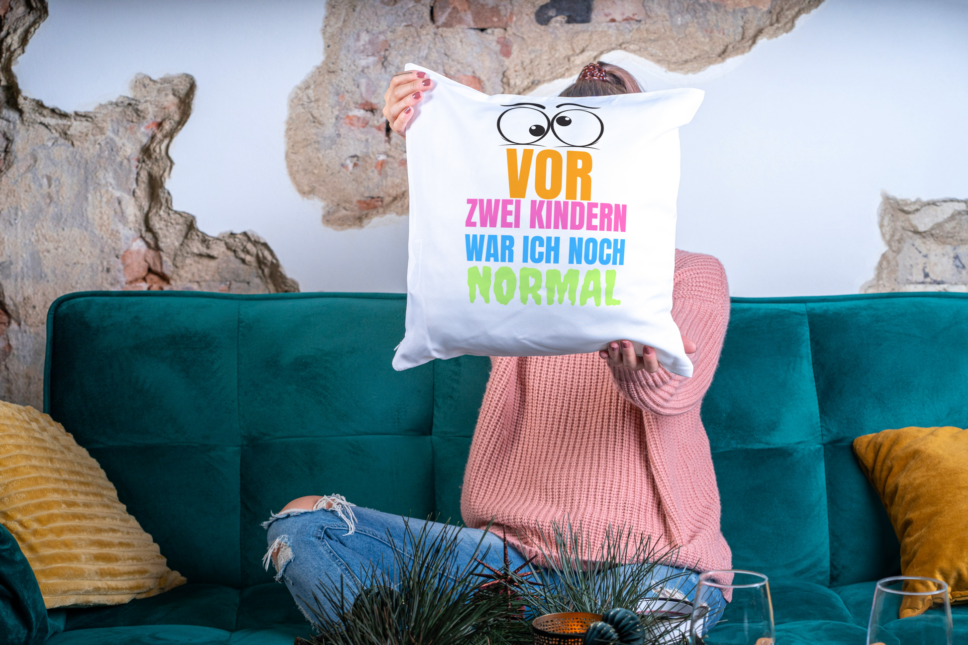 Kopfkissen "Vor zwei Kindern war ich noch narmal" - Grafikmagie